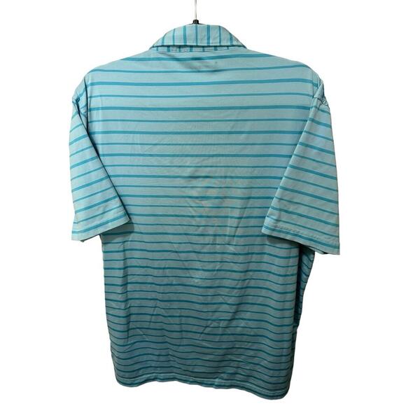 Peter Millar Summer Comfort Blue Striped Polo Size Medium - Picture 3 of 7